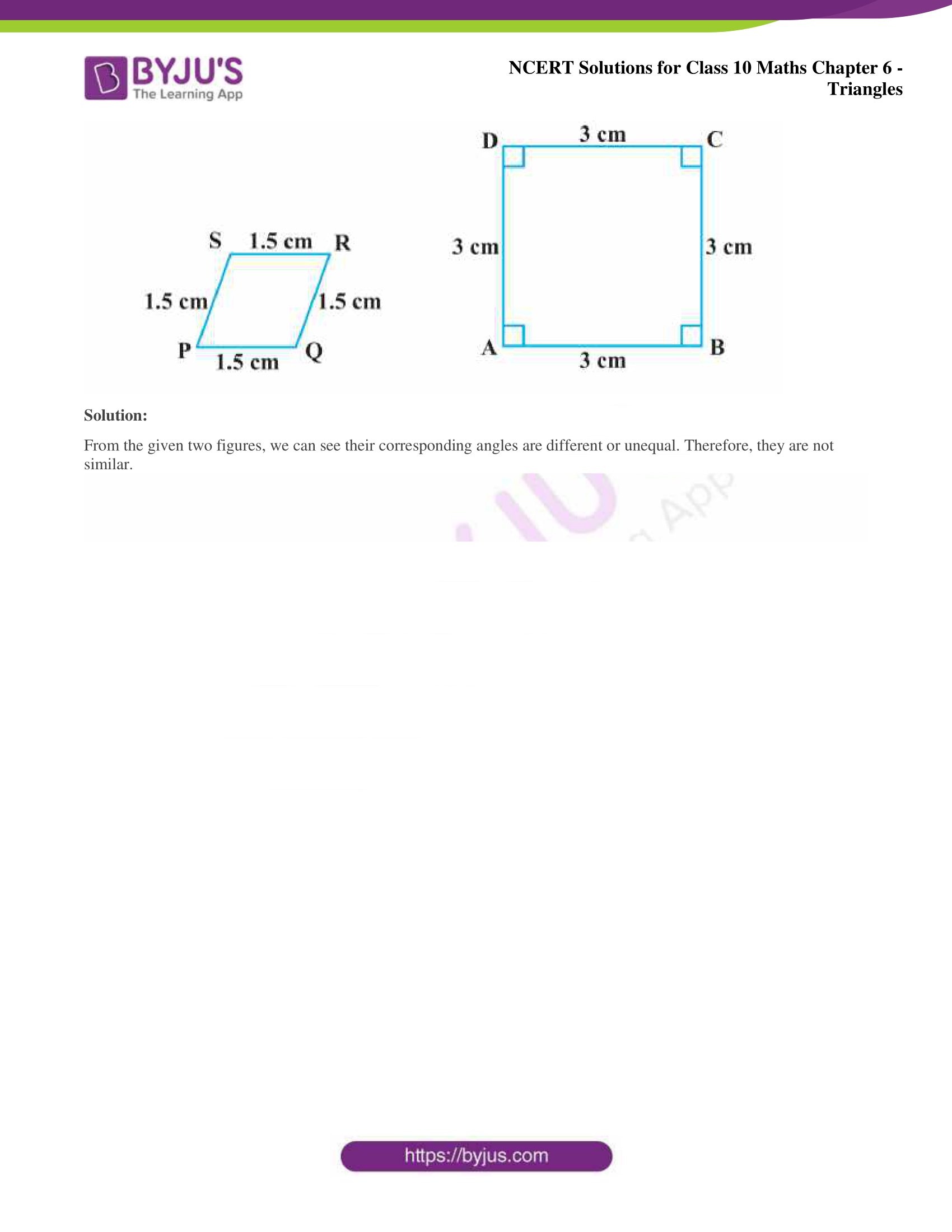 NCERT Solutions for Class 10 Maths Chapter 6 Triangles
