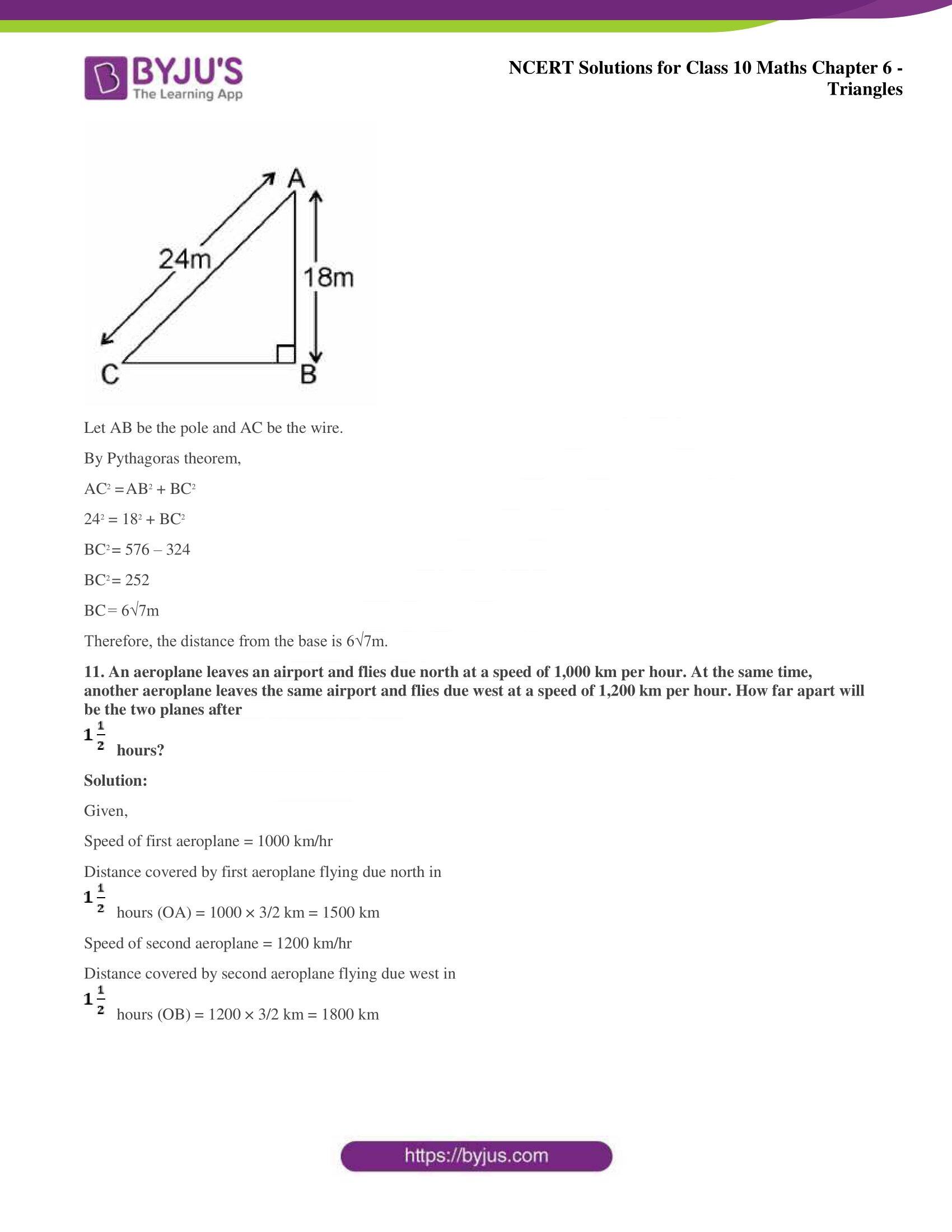 NCERT Solutions for Class 10 Maths Chapter 6 Triangles