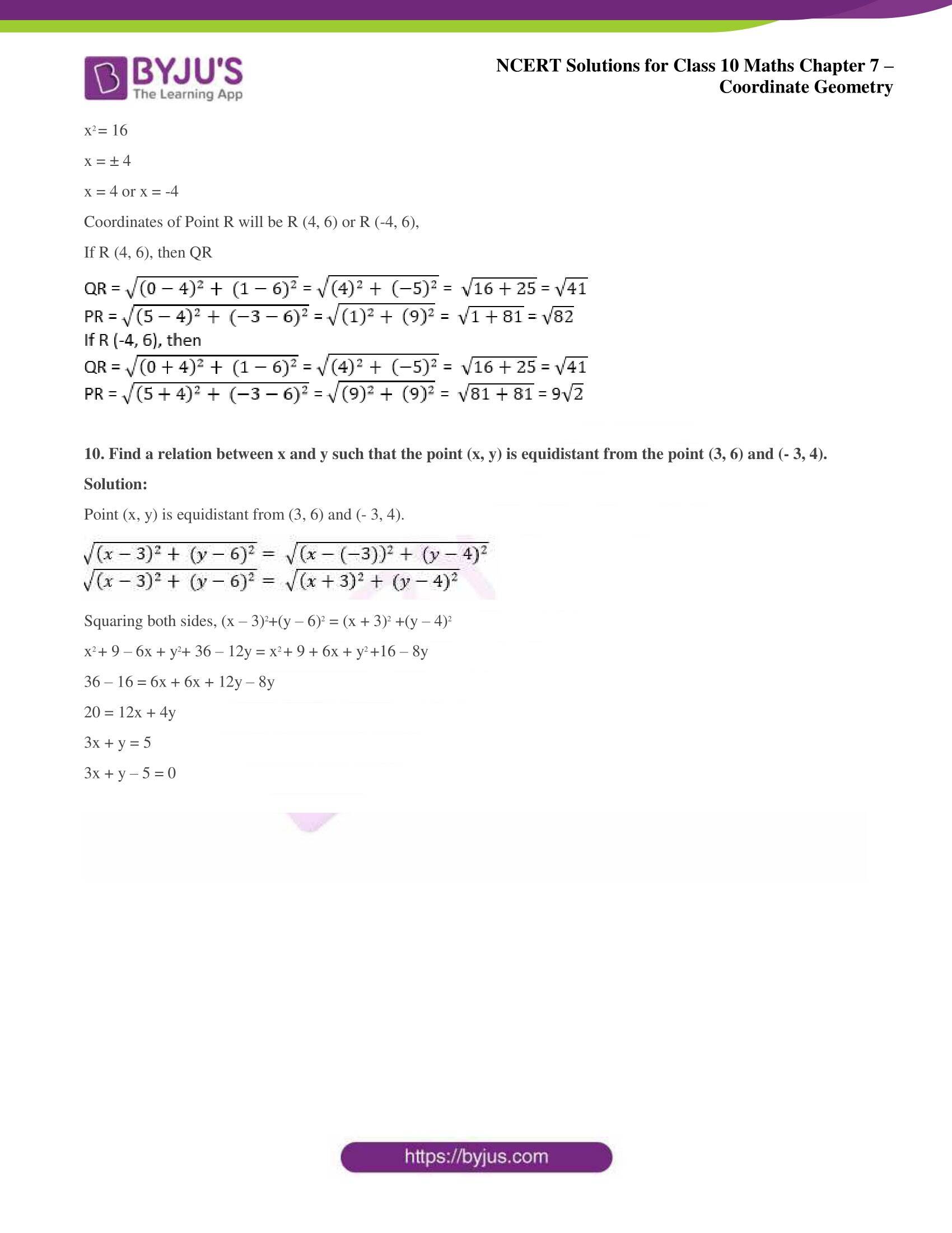 NCERT Solutions For Class 10 Maths Chapter 7- Coordinate Geometry